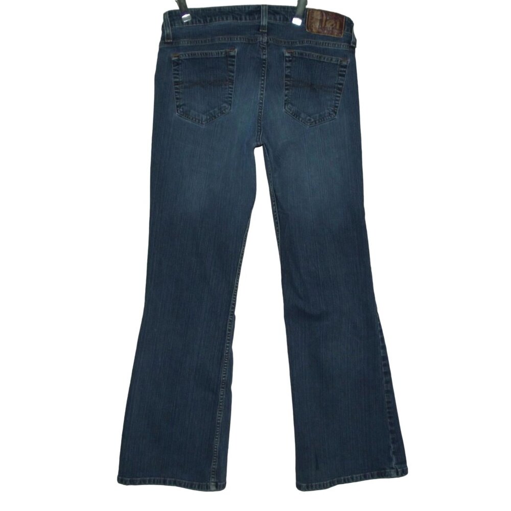 L.E.I. Jeans Junior Size 11 x29"inseam Mid Rise Flare Leg 5-pockets blue stretch - Picture 4 of 10